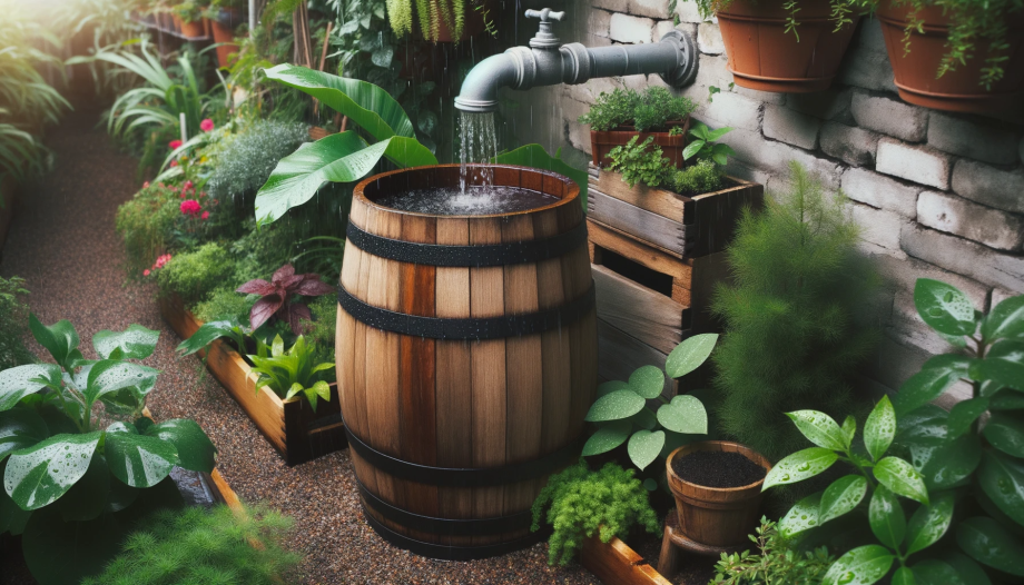 using a rain barrel for water conservation