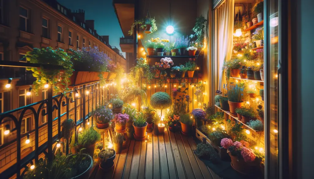 Apartment Balcony Gardening At Night