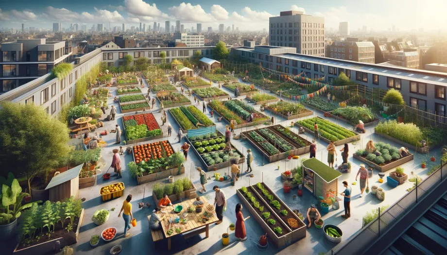 A Community Vegetable Garden on a Rooftop